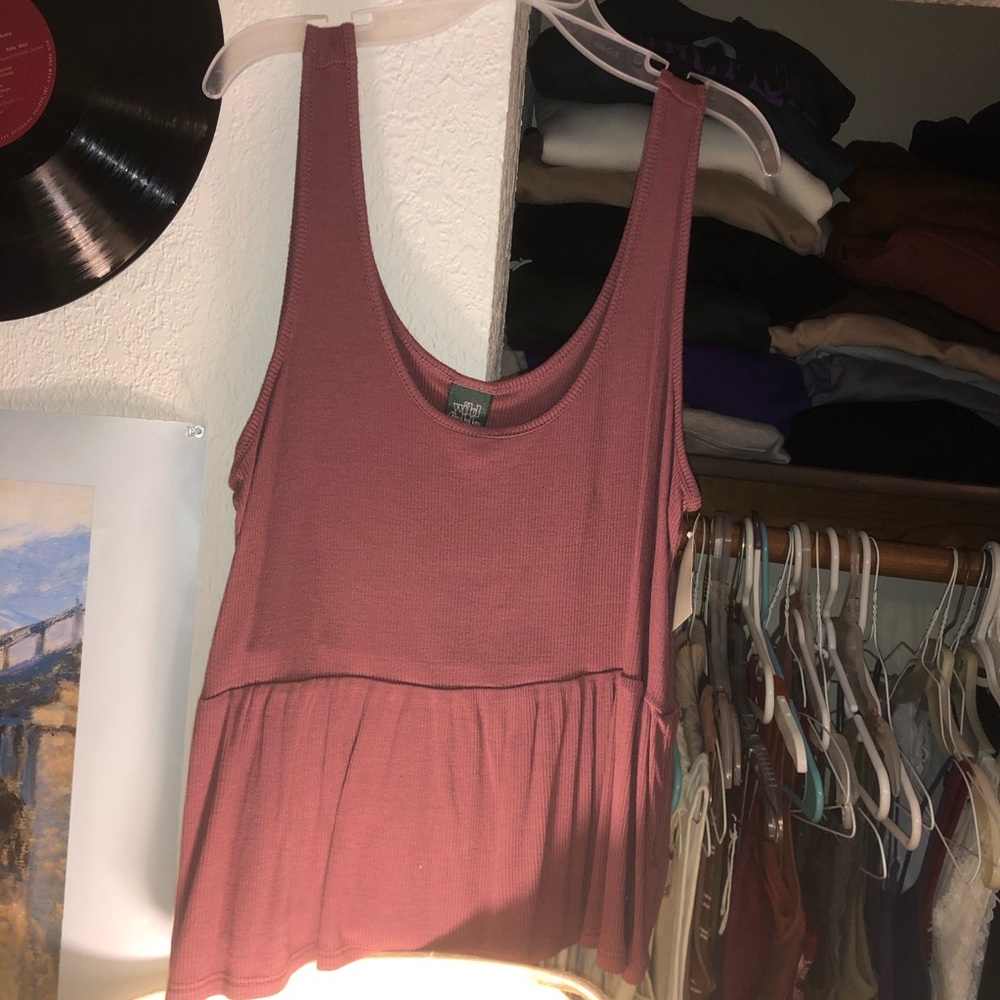 boho dark blush rose pink tank top